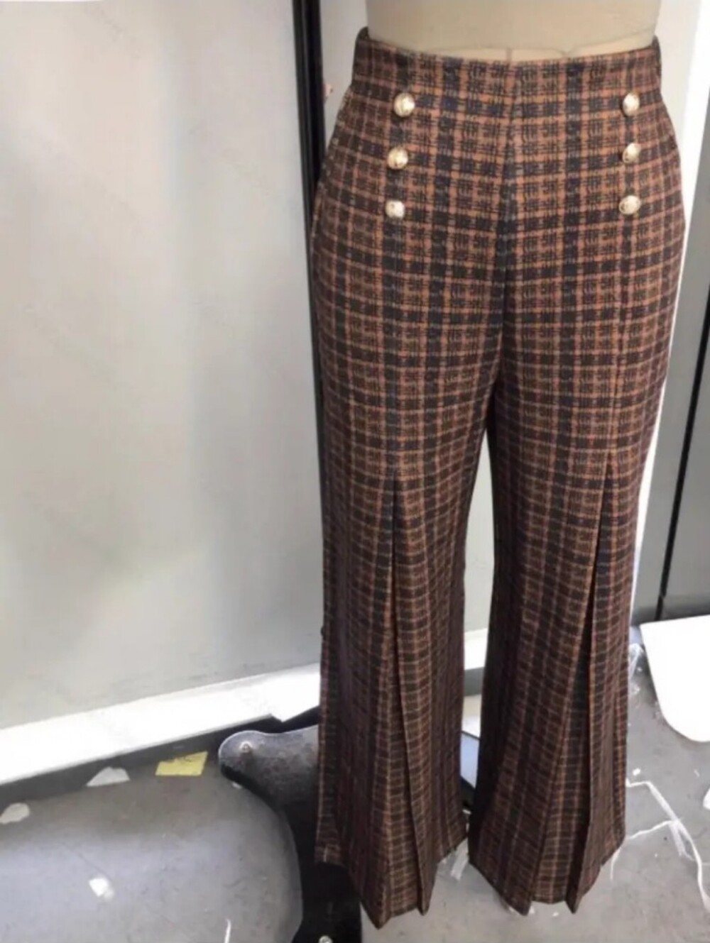 Women'S Spring-Summer Elegant High-Waist Versatile Plaid Striped Retro Trousers - Picture 9 of 10